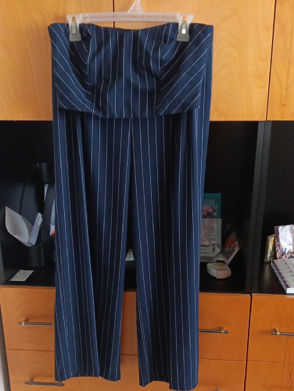 Two Piece Navy Pinstripe Outfit